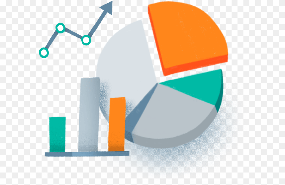 A Pie Chart Bar Graph And Segmented Arrow Icons Graphs And Charts Clipart Free Png Download