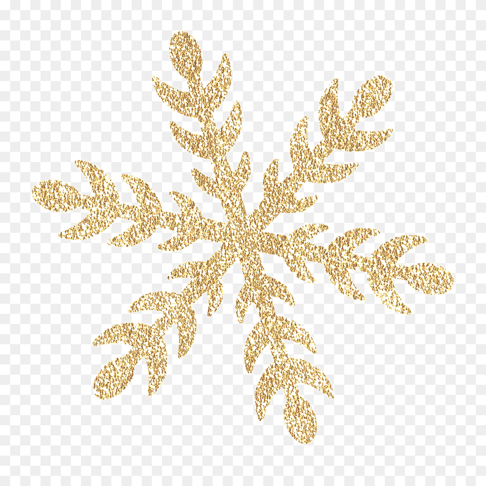 A Piece Of Golden Snowflake Transparent Home Decor, Pattern Free Png Download