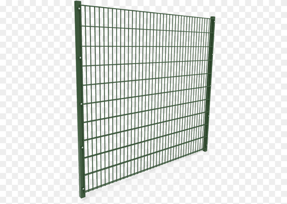 A Piece Of Green Powder Coating Double Wire Fence Panel Fence, Gate, Grille Free Png Download