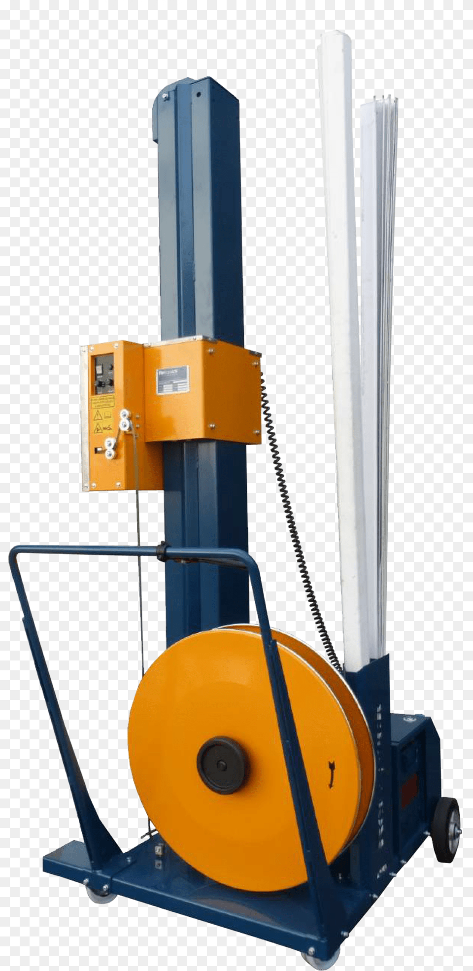 A Piece Of Semi Automatic Strapping Equipment That Strapping, Machine, Wheel Free Png