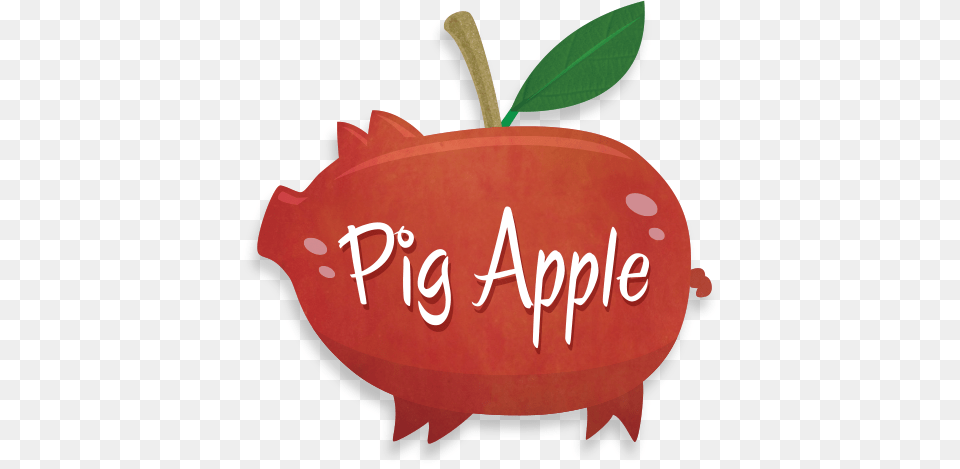 A Pig And An Apple Pig And Apple, Leaf, Plant, Food, Fruit Free Transparent Png