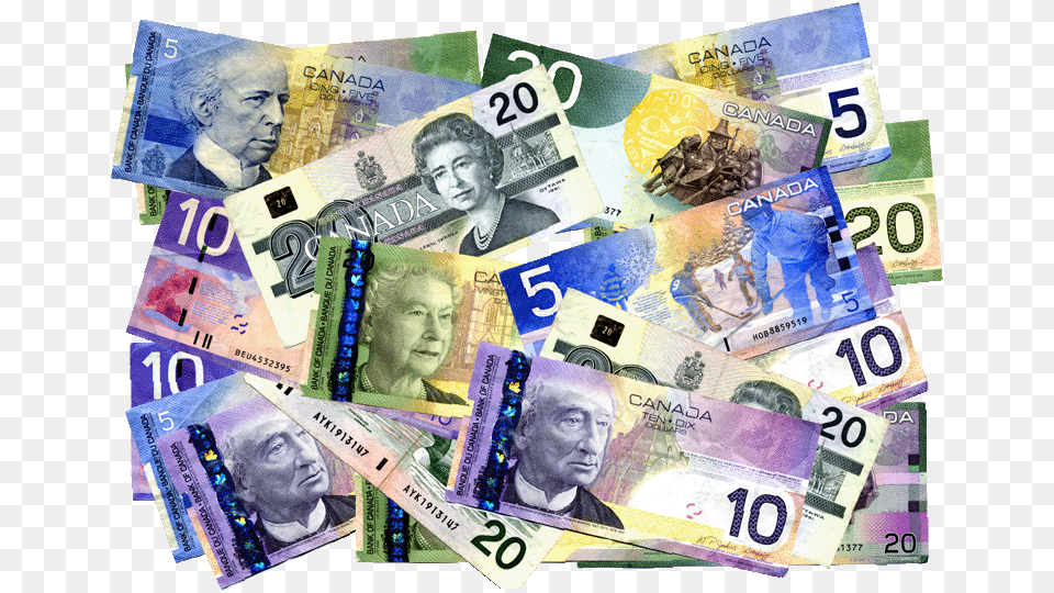 A Pile Of Canadian Money Canadian Money, Adult, Female, Person, Woman Free Png