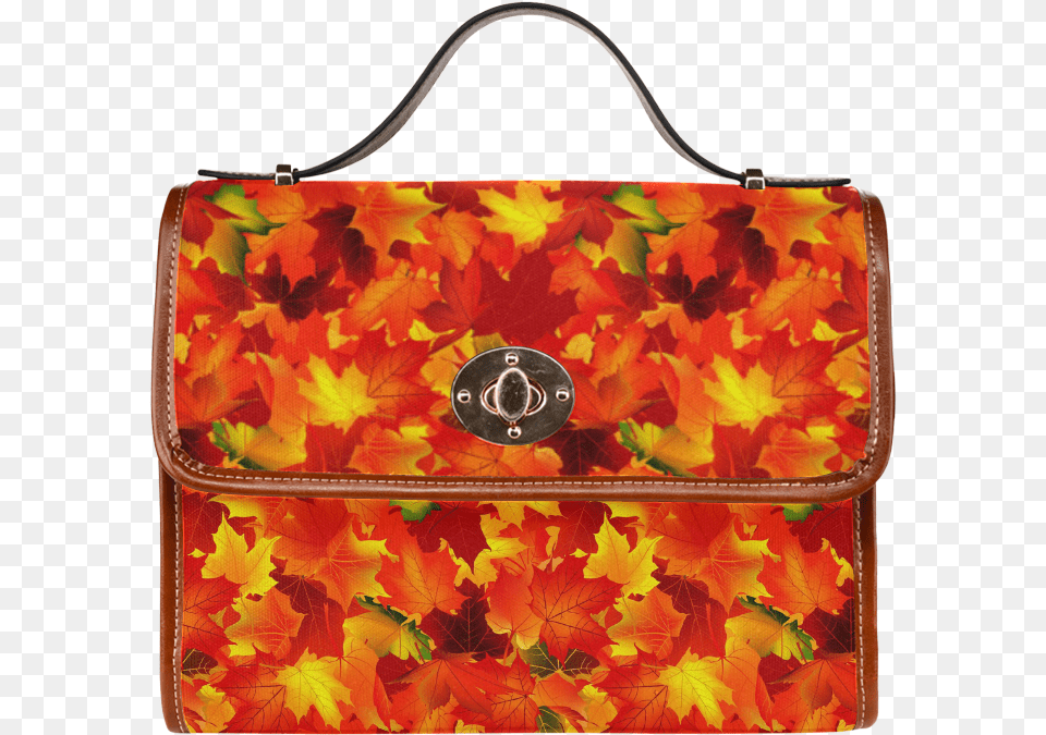 A Pile Of Leaves Waterproof Canvas Bagall Over Print Handbag, Accessories, Bag, Leaf, Plant Free Png Download