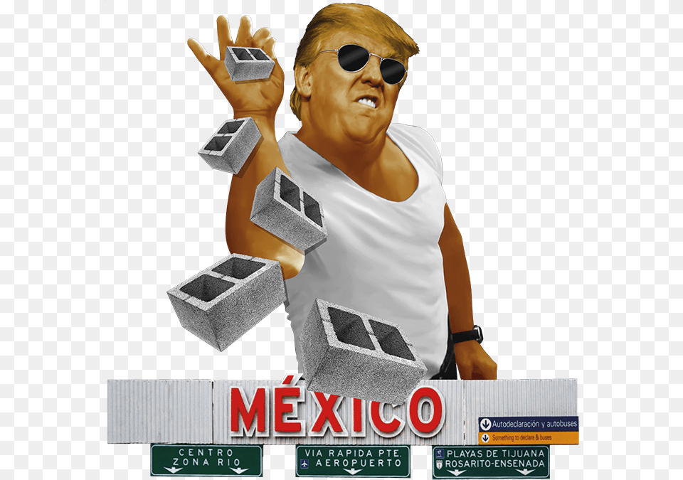 A Pinch Of The Wall Trump Wall, Accessories, Sunglasses, Poster, Person Free Png Download