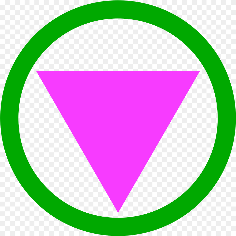 A Pink Triangle Surrounded Pink Triangle Green Circle, Disk Png