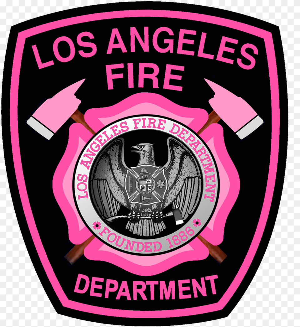 A Pink Version Of The Los Angeles Fire Department Shoulder Los Angeles Fire Department, Badge, Logo, Symbol, Emblem Png Image