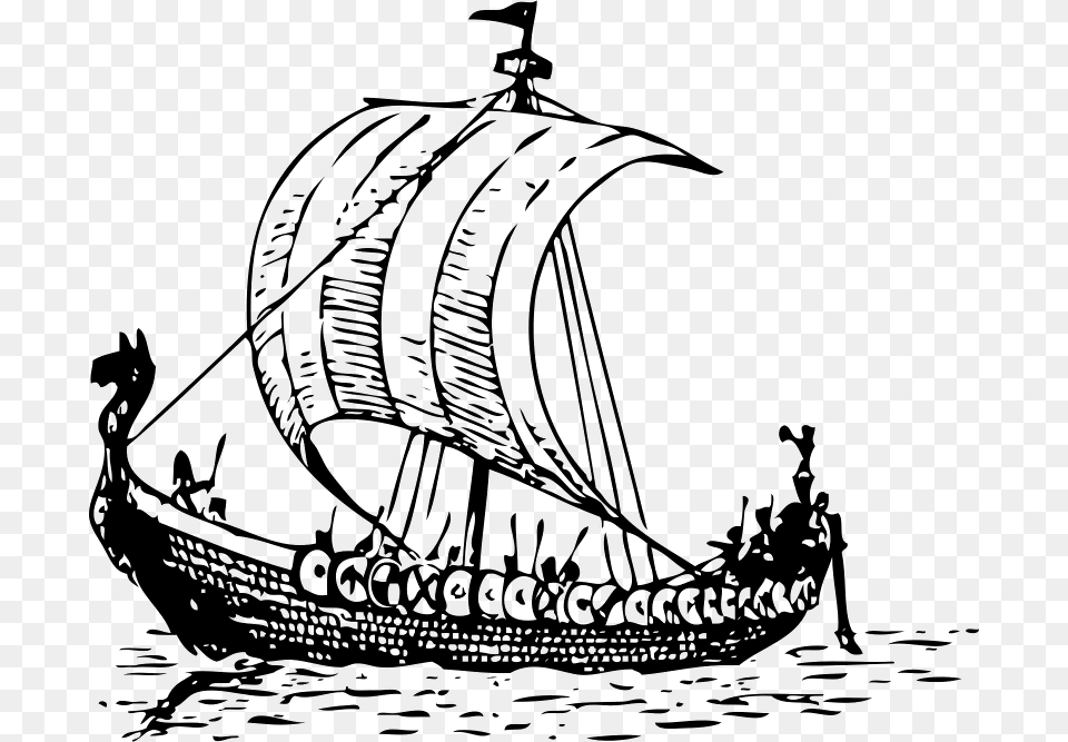 A Pirate Boat Viking Ship Clip Art, Gray Free Png