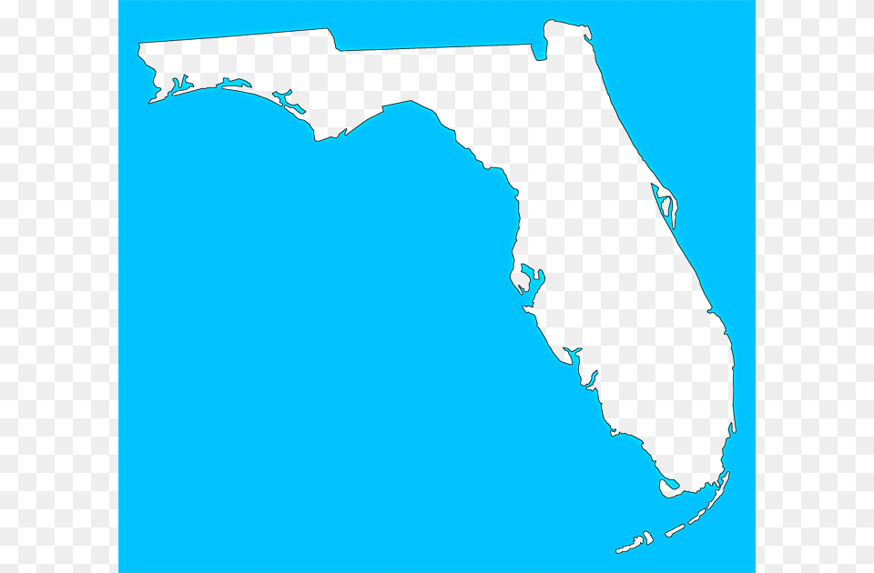 A Plain Frame Map Of Florida Cut Out Of Florida, Land, Nature, Outdoors, Sea Free Transparent Png