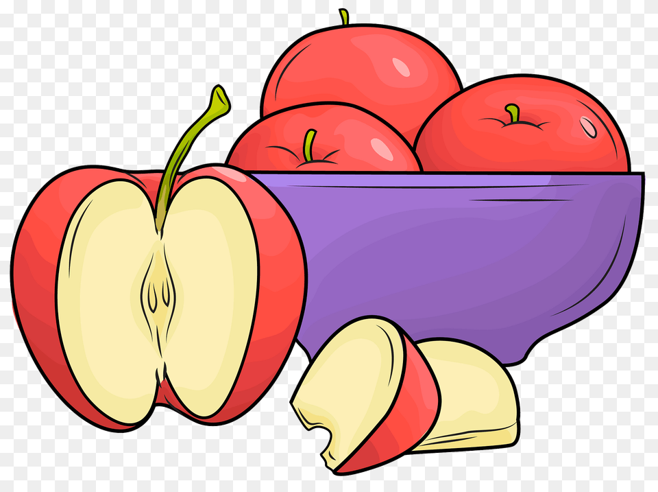 A Plate Of Apples Clipart, Apple, Produce, Plant, Fruit Free Png