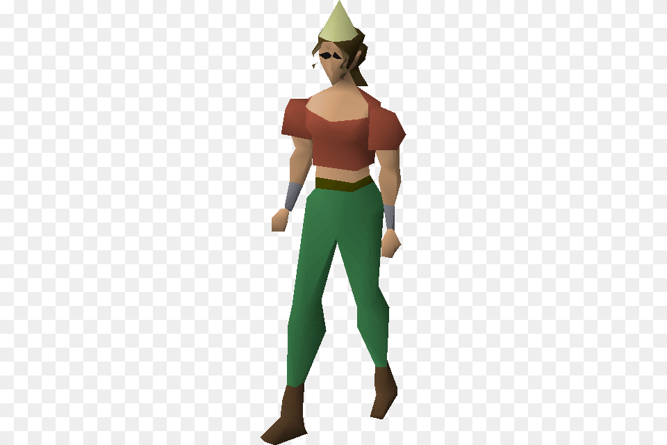 A Player Wearing A Gnome Child Hat Farseer Helm Osrs, Clothing, Costume, Elf, Person Png