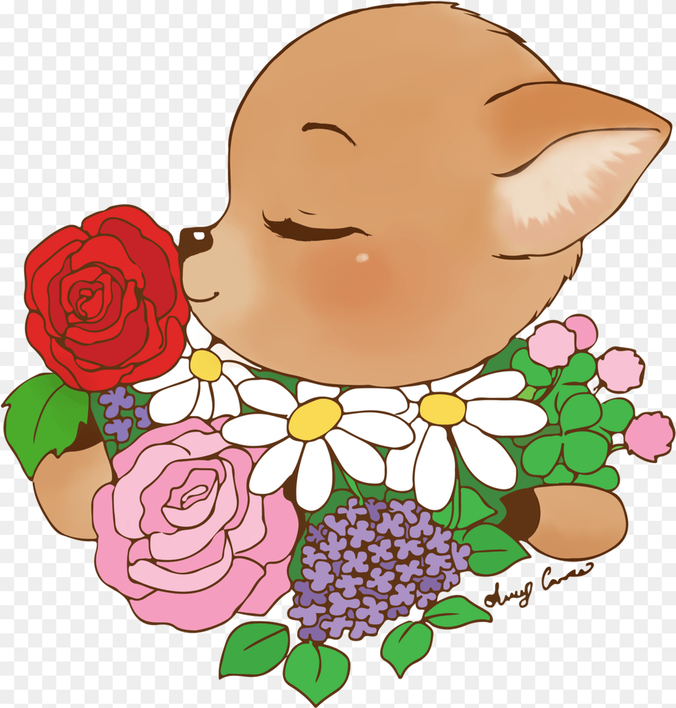 A Poster Art I Did For A Friend Of Mine Garden Roses, Smelling, Rose, Plant, Person Free Png Download