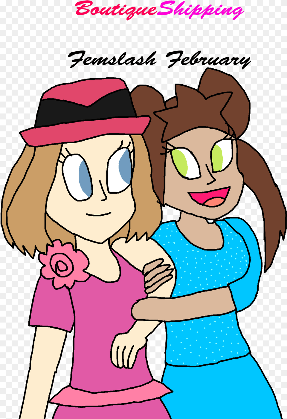 A Pretty Cute Pokmon Femslash Ship In The Xyz Era Cartoon, Publication, Book, Comics, Person Free Transparent Png