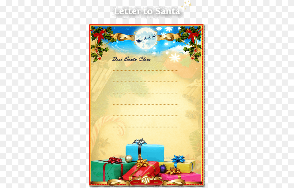 A Preview Of How The Letter To Santa Will Look Santa Letter, Text Png Image