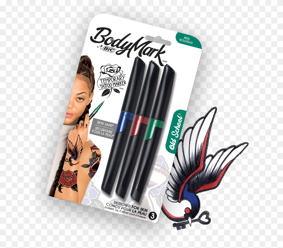 A Promotional Image Bic Temporary Tattoo Marker, Adult, Female, Person, Woman Free Png Download
