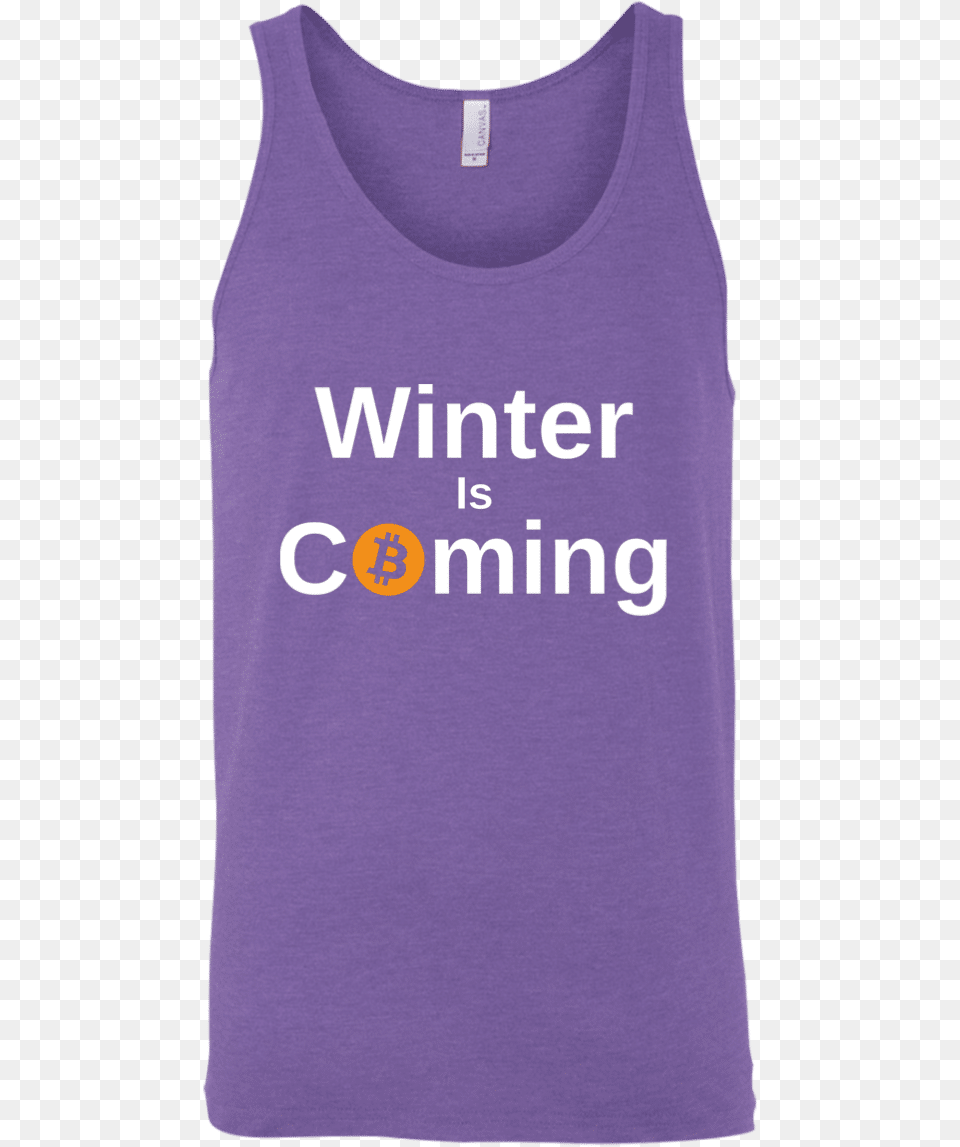 A Purple Bitcoin Winter Is Coming Active Tank, Clothing, Tank Top, Shirt Free Png