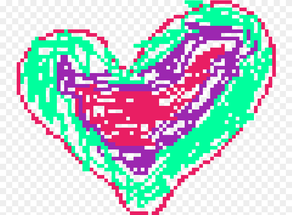 A Rainbow Heart Heart Full Size Seekpng Girly, Purple, Pattern, Qr Code, Art Png Image