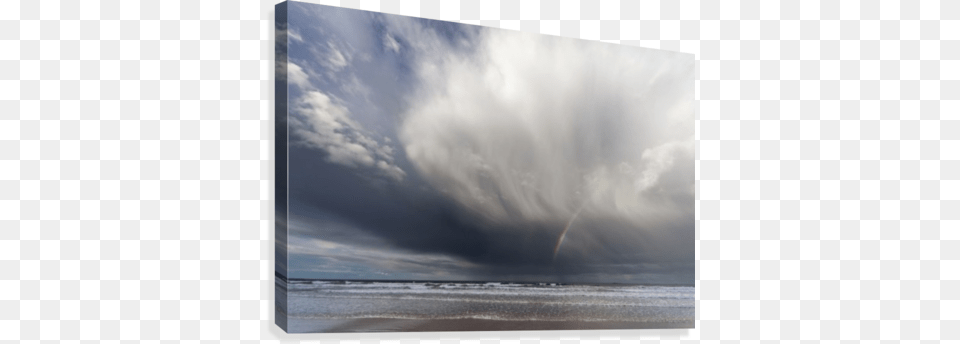 A Rainbow In The Dark Clouds Over The Ocean Posterazzi A Rainbow In The Dark Clouds Over The Ocean, Cloud, Sky, Scenery, Nature Png Image