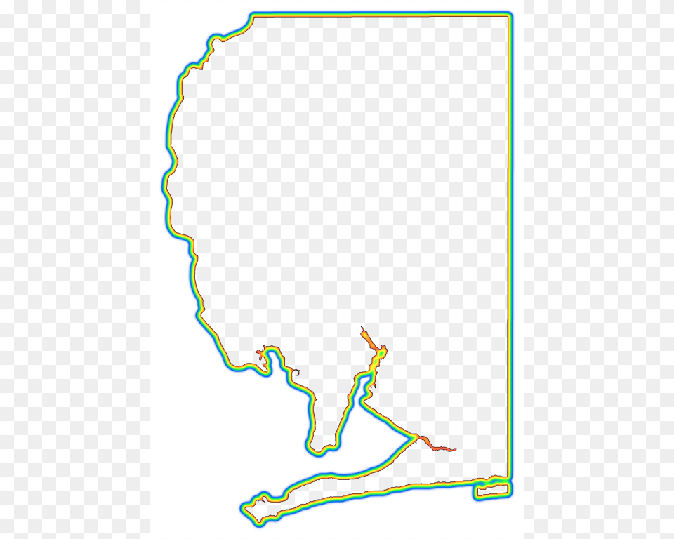 A Rainbow Outline Around A Map Of Santa Rosa Illustration, Chart, Plot, Atlas, Diagram Free Png