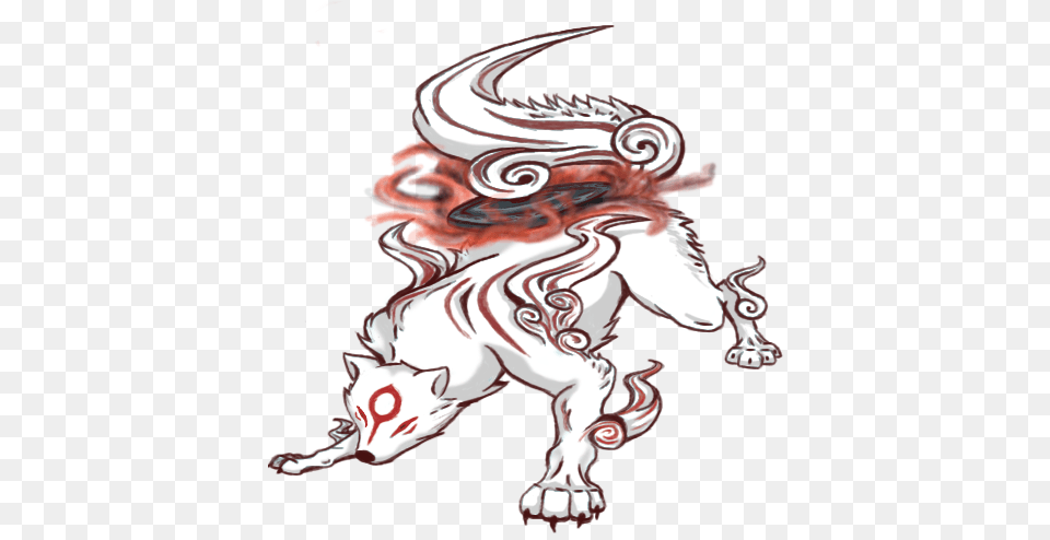 A Re Upload Of Amaterasu Illustration, Art, Animal, Dinosaur, Reptile Free Png