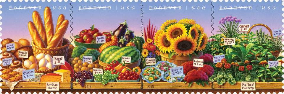A Recent Trip To The Farmers Market And The Usps Farmers Farmers Market Stamps, Flower, Plant, Sunflower Png