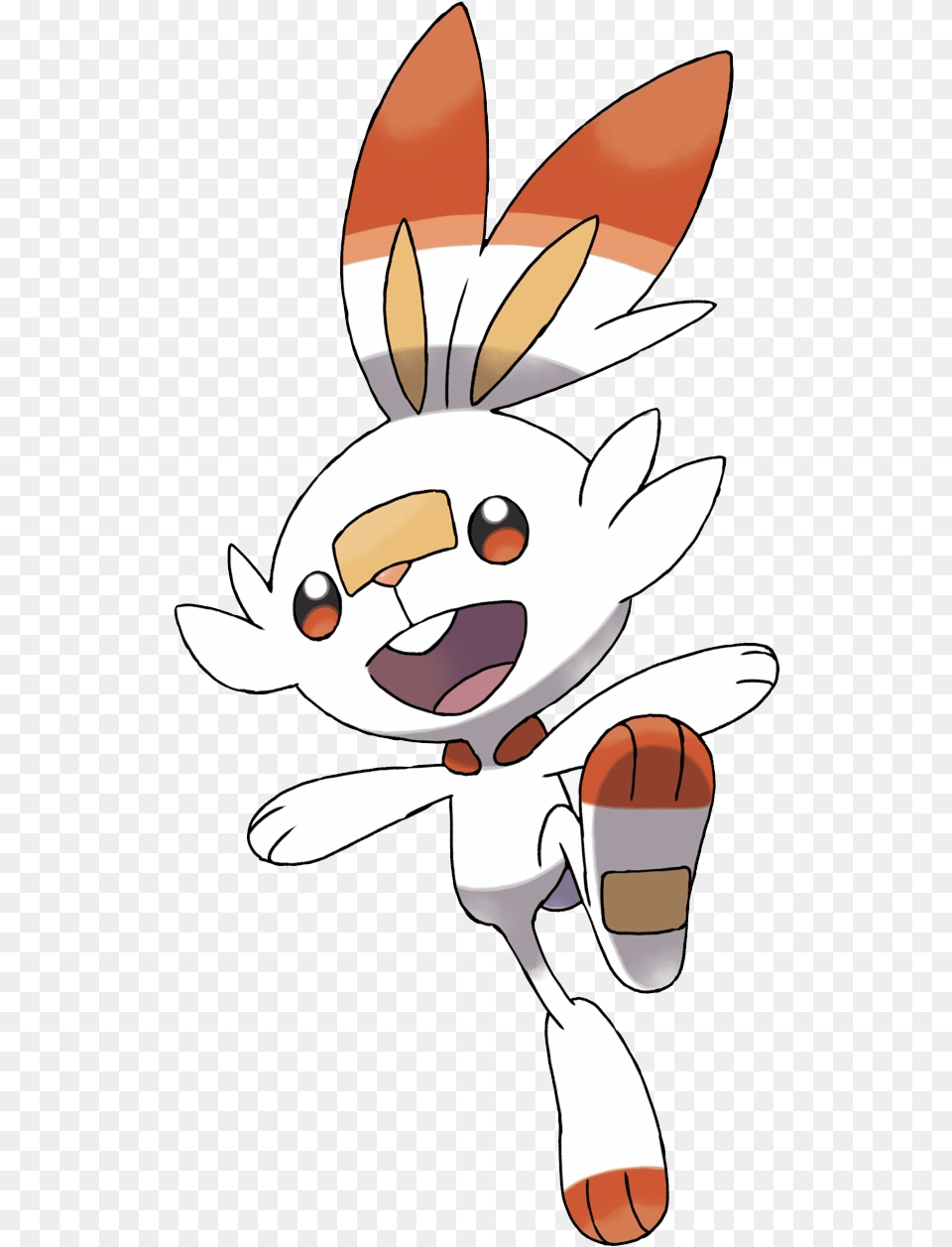 A Red And White Cartoon Bunny Creature Pokemon Scorbunny, Animal, Fish, Sea Life, Shark Free Png Download