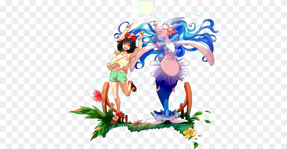A Review Of Pokemon Sun And Moon Primarina And Female Trainer, Publication, Book, Comics, Adult Png