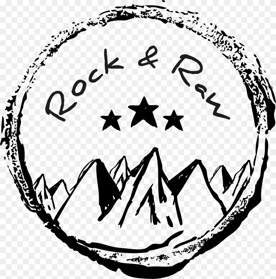 A Rock And Raw Logo Circle, Text, Blackboard, Handwriting Png Image