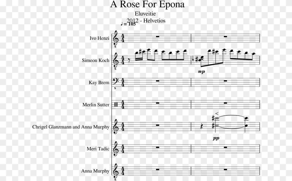 A Rose For Epona Slide Image Flute Sheet Music Elmo39s World, Gray Free Transparent Png