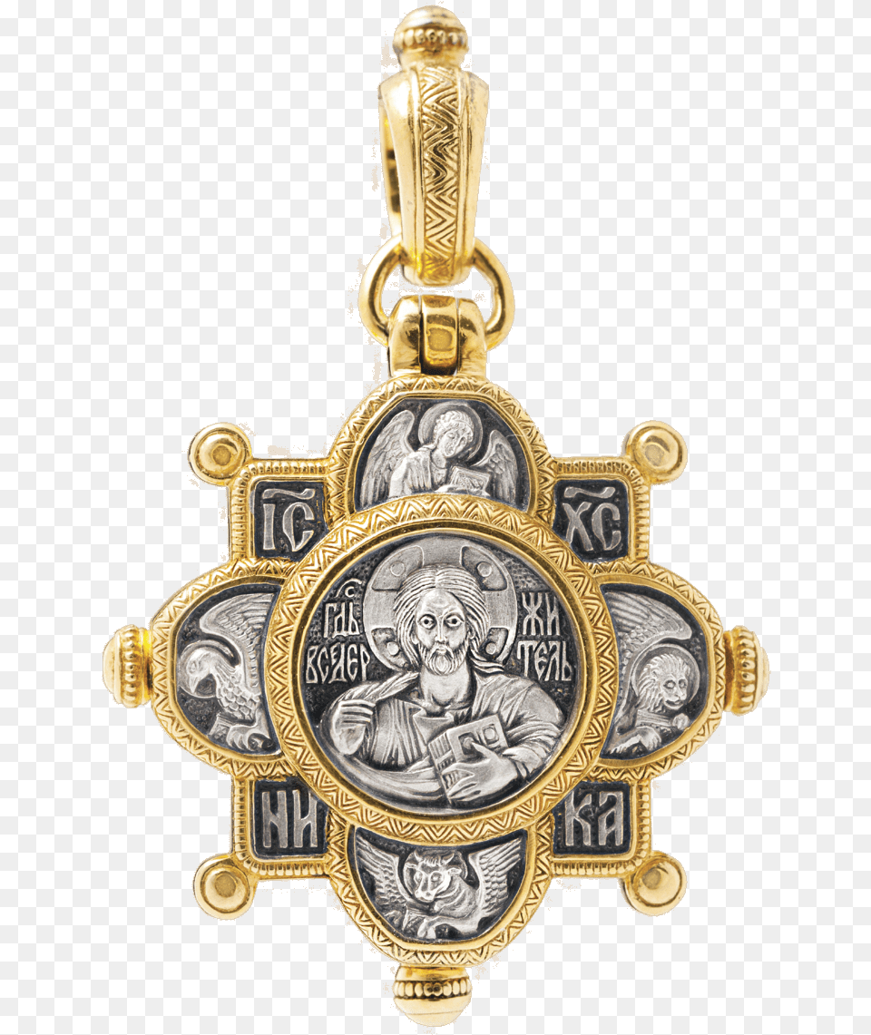 A Russian Orthodox Silver Reliquary Cross Pendant Locket, Accessories, Badge, Logo, Symbol Png