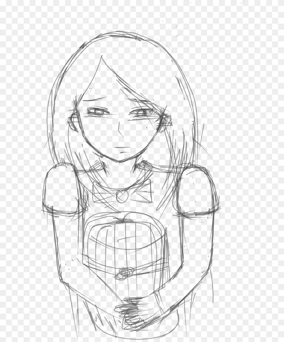 A Sad Girl Sketch, Art, Drawing, Person, Face Png