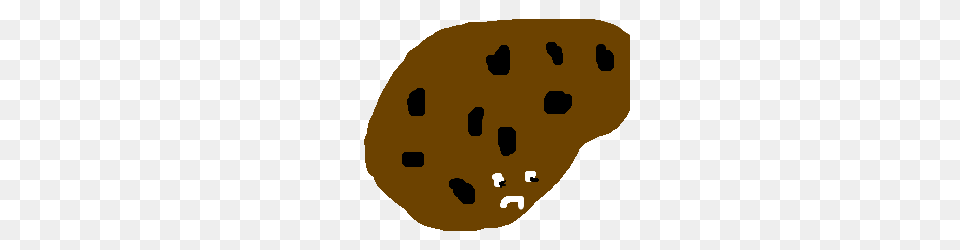 A Sad Slightly Deformed Chocolate Chip Cookie Drawing, Food, Sweets, Face, Head Free Png