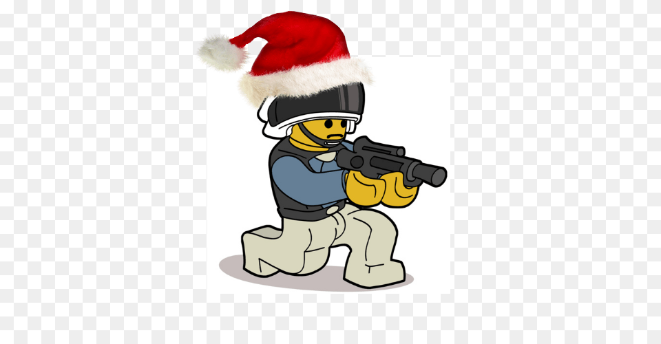 A Santa Hat Hand Drawn Lego Starwars Character No One Has, Firearm, Weapon, Kneeling, Person Free Png Download
