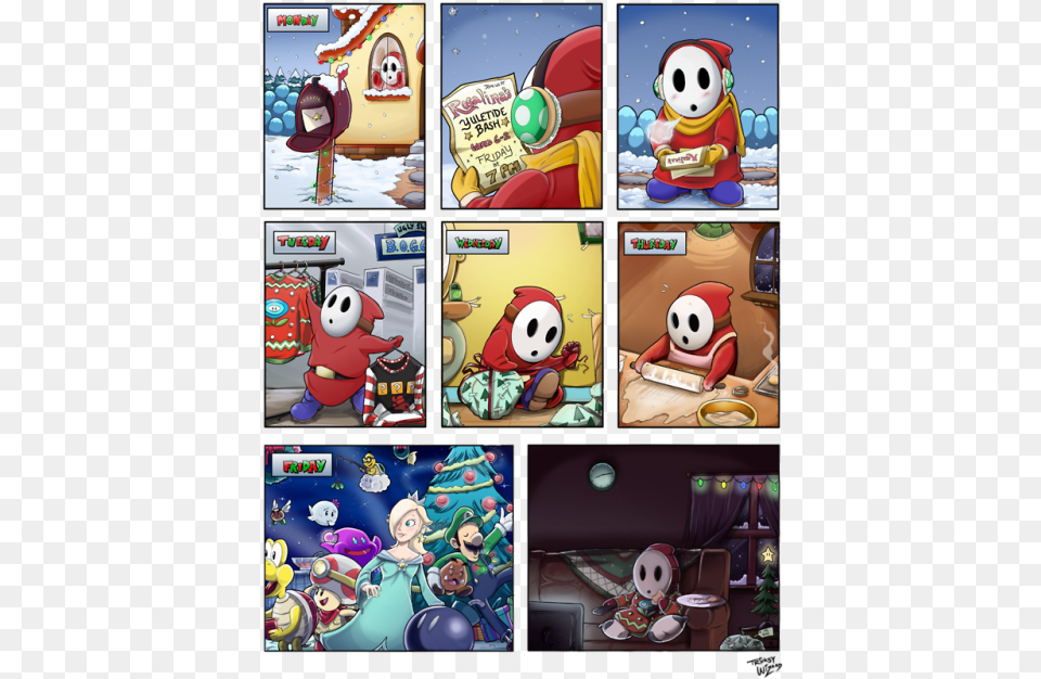 A Shy Guy Christmasart By Tricksywizard Mario Shy Guy Comic, Book, Comics, Publication Free Png Download