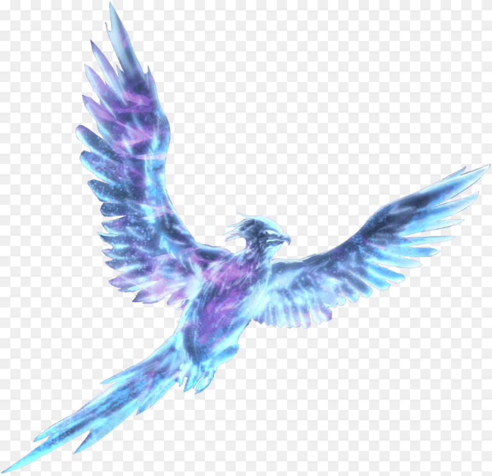 A Silvery Blue Spirit Shaped Like A Phoenix Roller, Animal, Bird, Flying Free Png