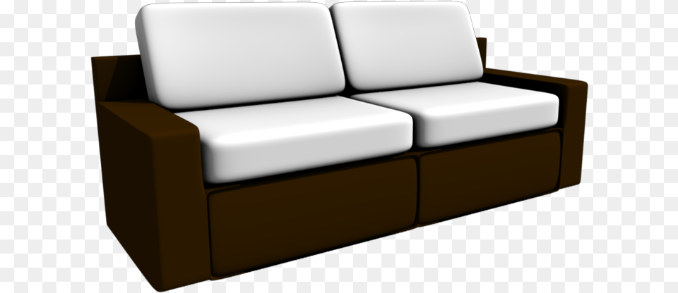 A Simple Brown And White Sofa Studio Couch, Furniture, Chair Free Png Download