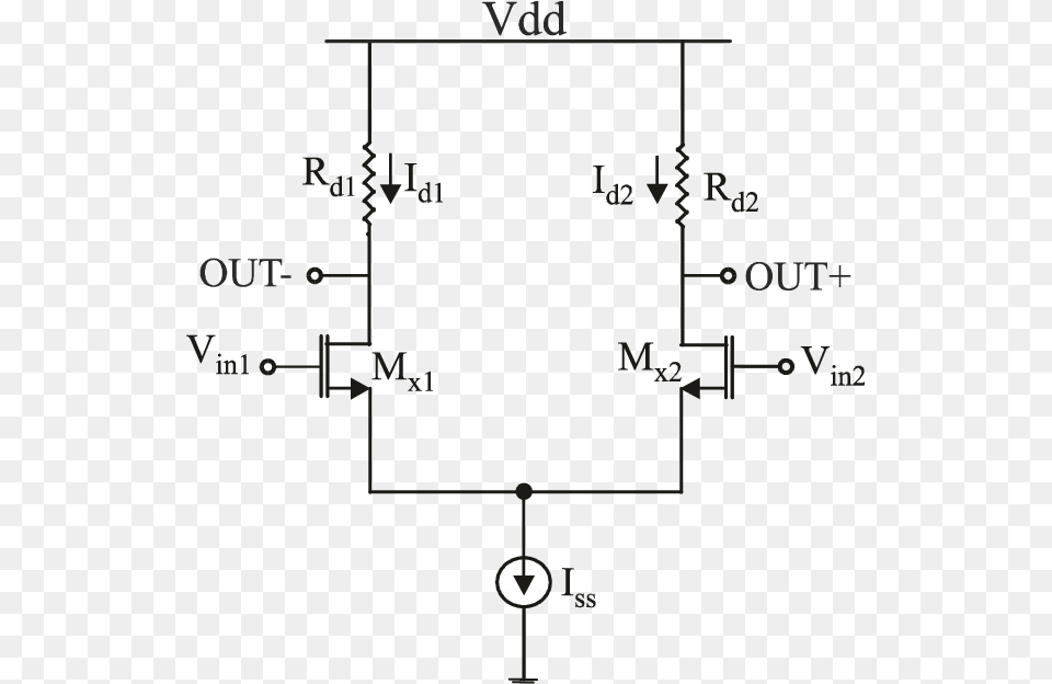 A Simple Differential Pair Amplifier Where Id And Amplifier, Diagram, Circuit Diagram Free Png Download