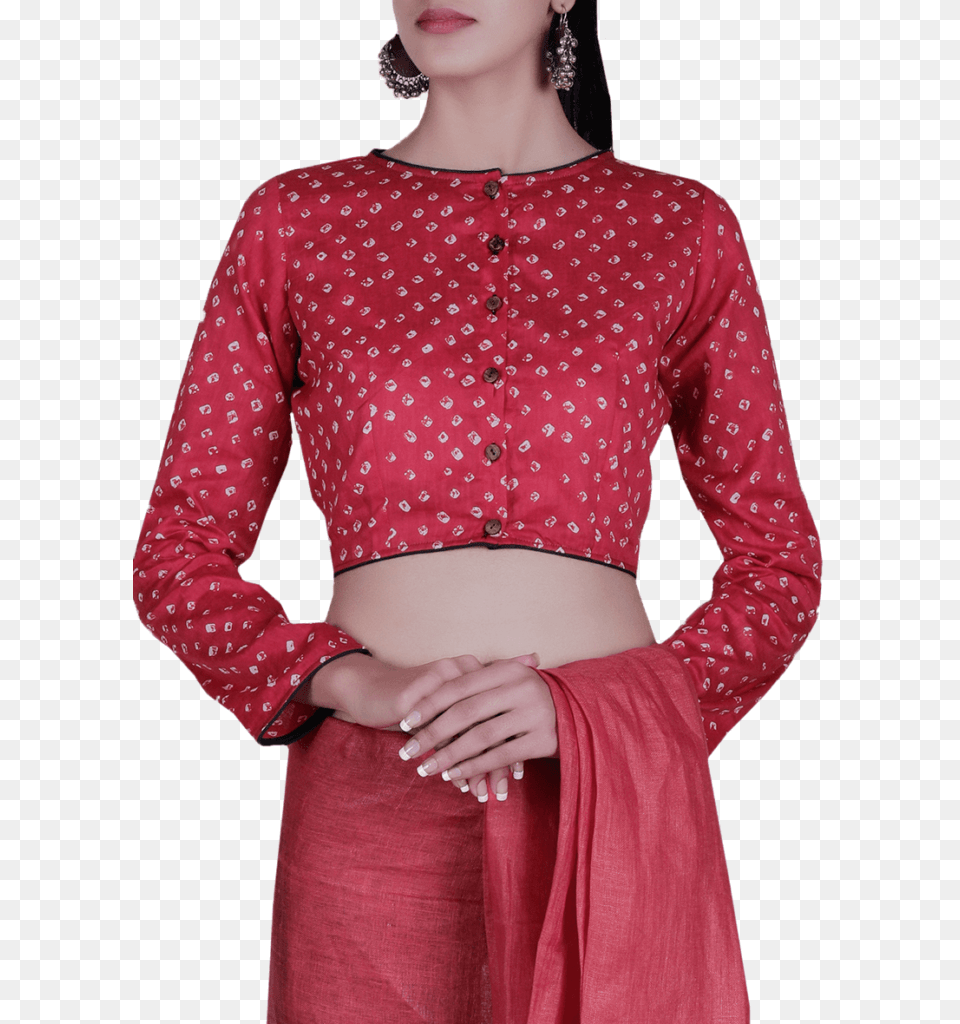 A Simple Neck Design With Long Sleeves Looks Classy Blouse, Clothing, Long Sleeve, Sleeve, Pattern Free Transparent Png