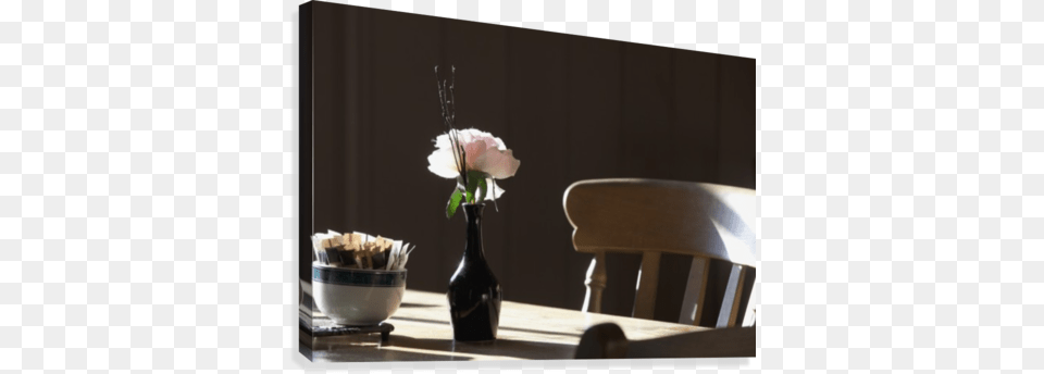 A Single Rose Sits In A Small Vase On A Restaurant Supplier Generic A Single Rose Sits, Plant, Potted Plant, Furniture, Flower Bouquet Png Image