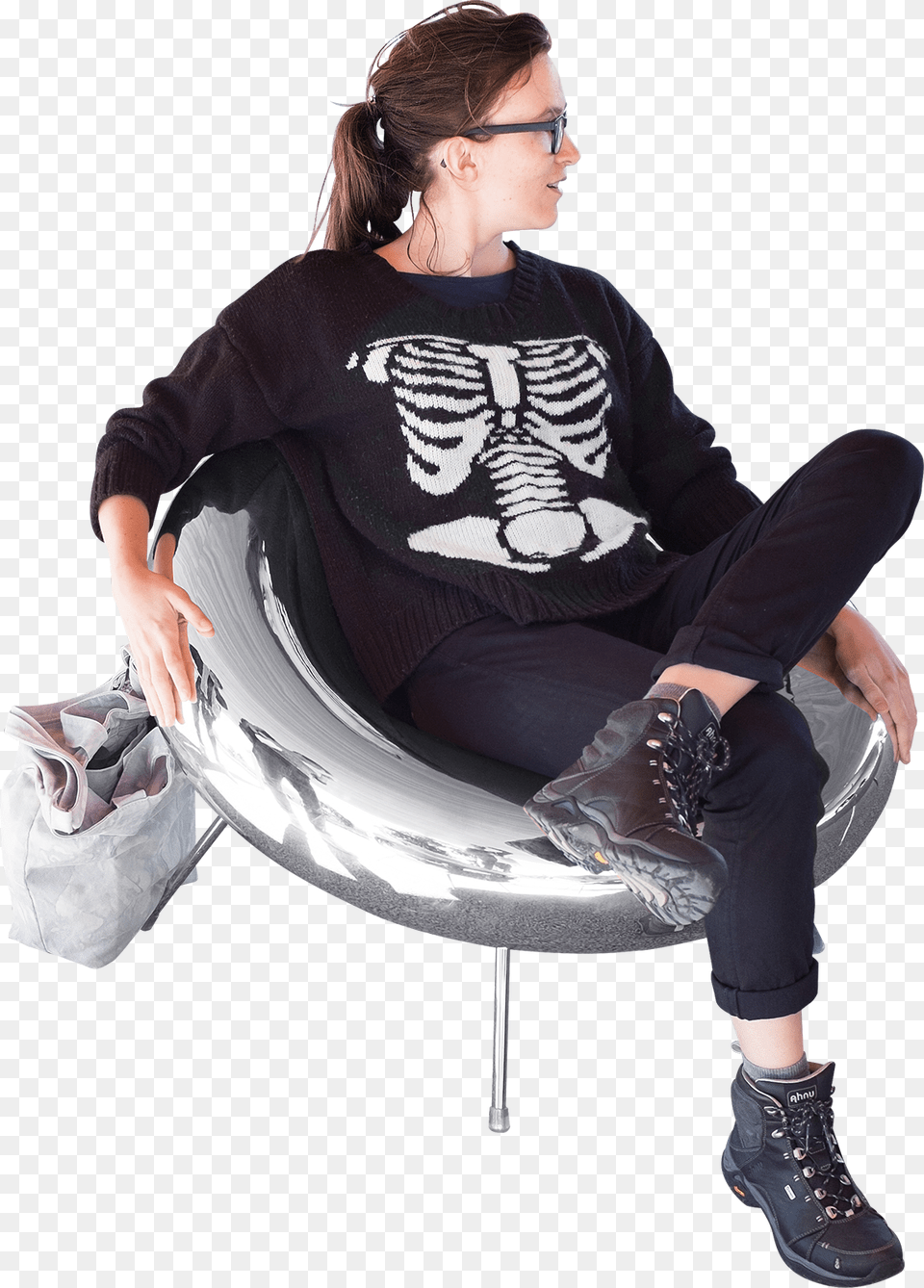 A Sitting In One Of The Many Fancy Polished Chairs People Sitting On Chair Psd, Sneaker, Clothing, Footwear, Shoe Png Image