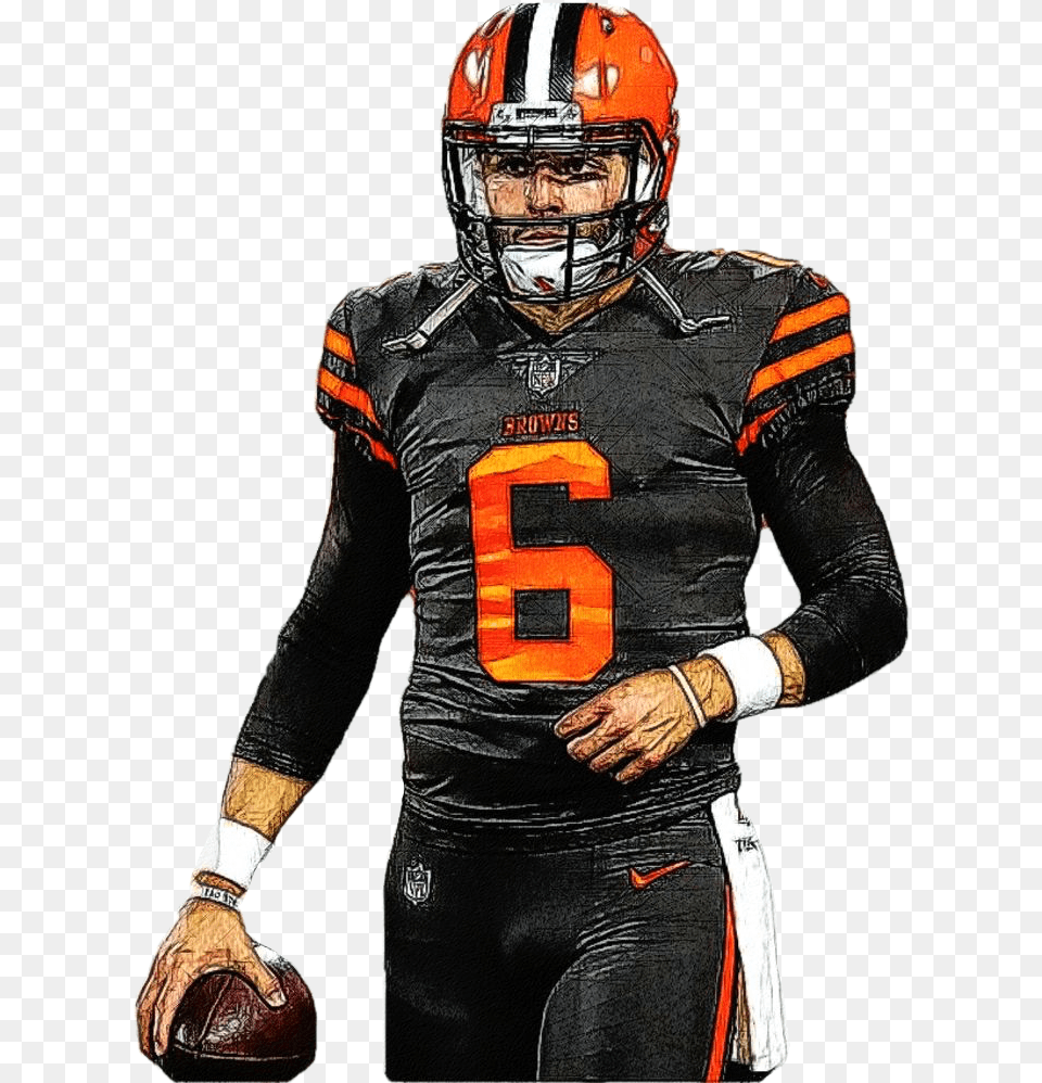 A Sketch Of Baker Mayfield Baker Mayfield Browns Paintings, Sport, American Football, Football, Playing American Football Png