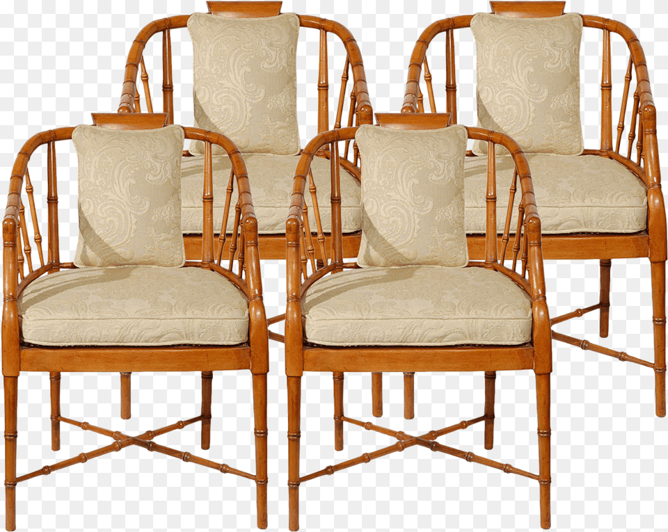 A Sleek Faux Bamboo Frame Takes Shape In The Classic Chiavari Chair, Furniture, Home Decor, Armchair, Cushion Png Image