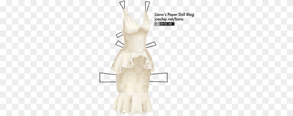 A Sleeveless Ivory Dress With A Lace Peplum And A Ruffle Lace, Blouse, Clothing, Fashion, Formal Wear Png Image