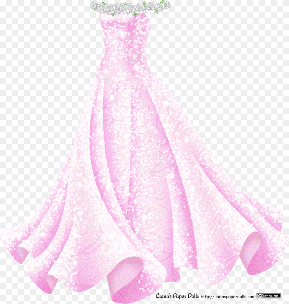 A Sleeveless Pink Gown With A Fitted Bodice And A Full Whole Dress Drawing, Clothing, Formal Wear, Adult, Bride Png Image