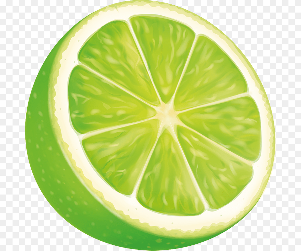 A Sliced Lime Wedge Sliced Lime, Citrus Fruit, Food, Fruit, Plant Png