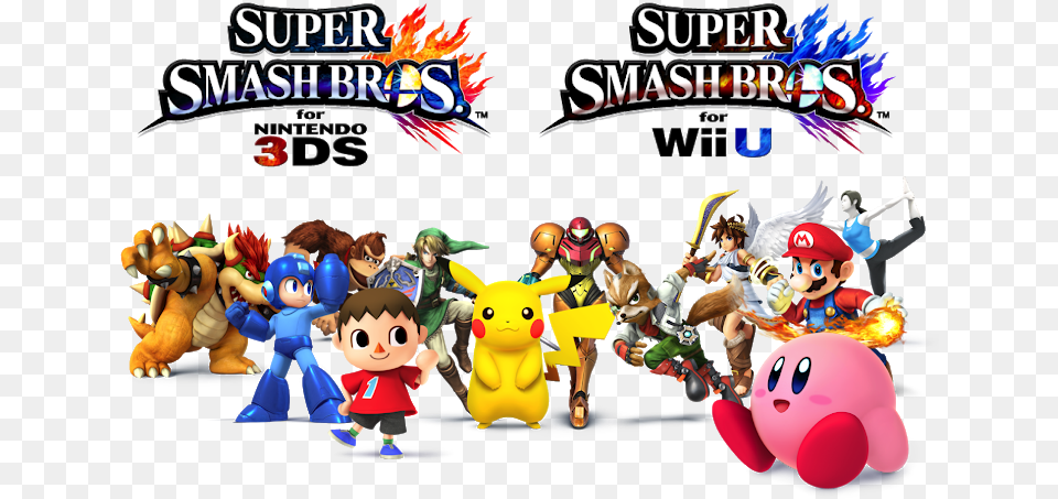 A Smashing Look Super Smash Bros For Wii U And Nintendo 3ds Logos, Person, Baby, Adult, Male Free Png