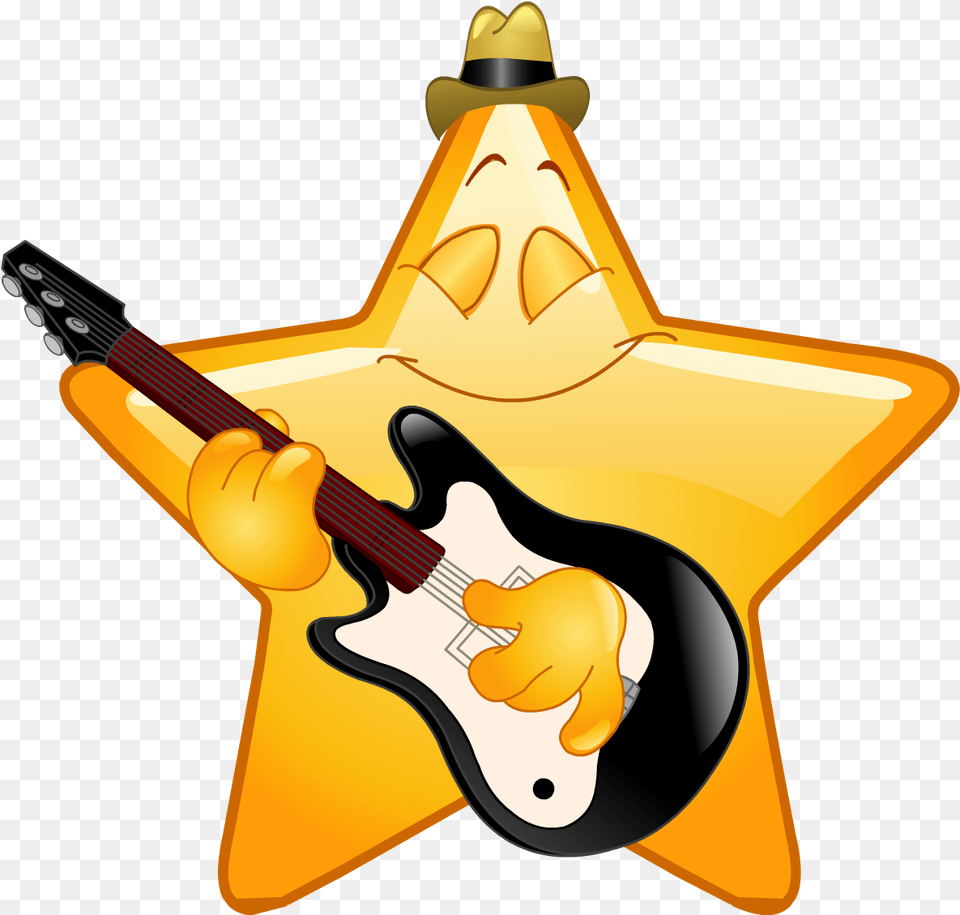 A Smile Smileys Emojis Music The Emoji Smiley Smiley Rocker, Guitar, Musical Instrument, Person, Symbol Png Image