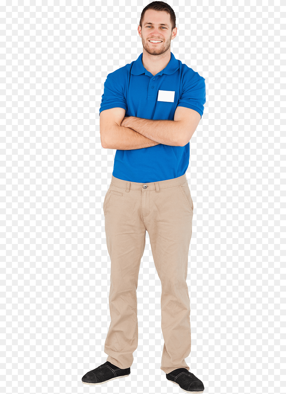 A Smiling Young Worker Salesman White Background, Adult, Person, Pants, Man Png