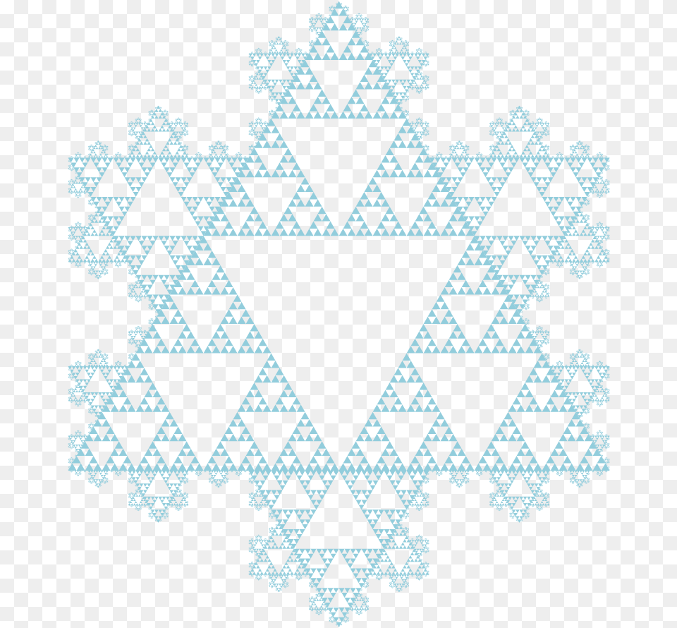 A Snowfalke Made Of Fractal Patters Koch Snowflake Triangle, Accessories, Pattern, Nature, Outdoors Free Transparent Png