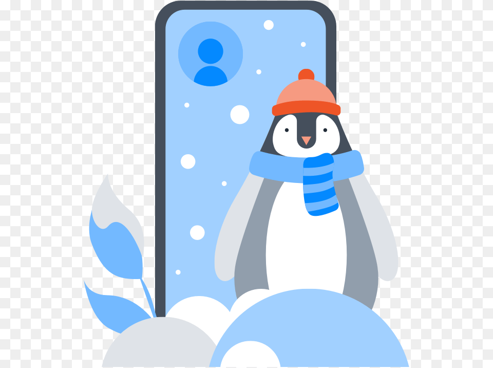 A Snowy Penguin And Device Illustrating A Frozen Account Cartoon, Nature, Outdoors, Snow, Snowman Png Image