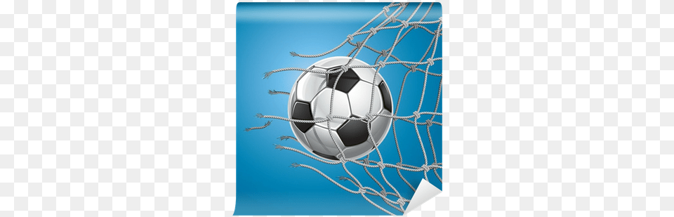 A Soccer Ball In A Net Soccer Goal, Football, Soccer Ball, Sport Free Png
